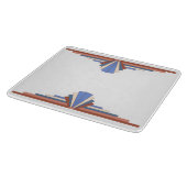 Planche À Découper Éléments Art déco en or rose & bleu (Coin)