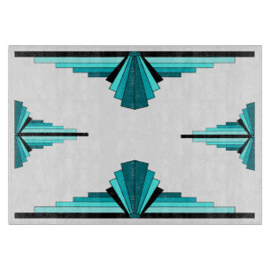 Planche À Découper Éléments Art déco en vert turquoise