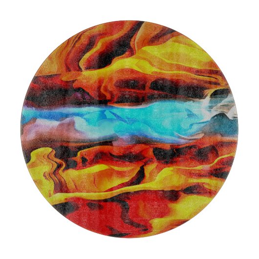 Planche À Découper Eléments Chauds Et Froids Acrylique Verser Abstrai (Devant)