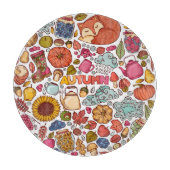 Planche À Découper Eléments d'automne mignons tirés à la main (Devant)