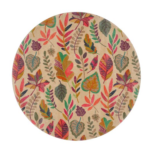 Planche À Découper Éléments d'automne : Motif Vintage dynamique (Devant)