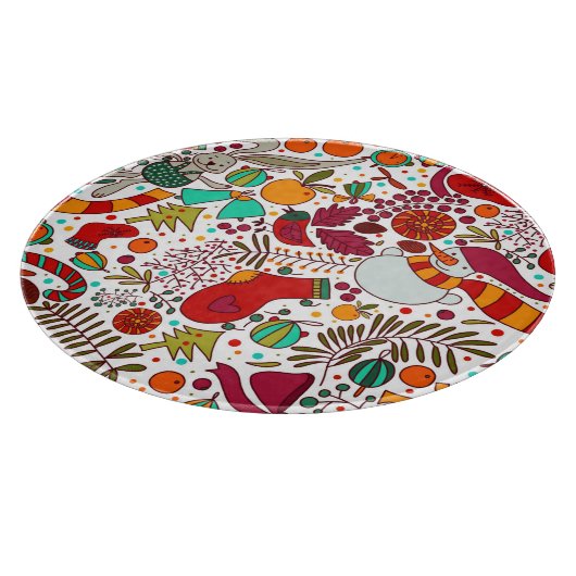 Planche À Découper Éléments de Noël festifs Design sans couture (Coin)