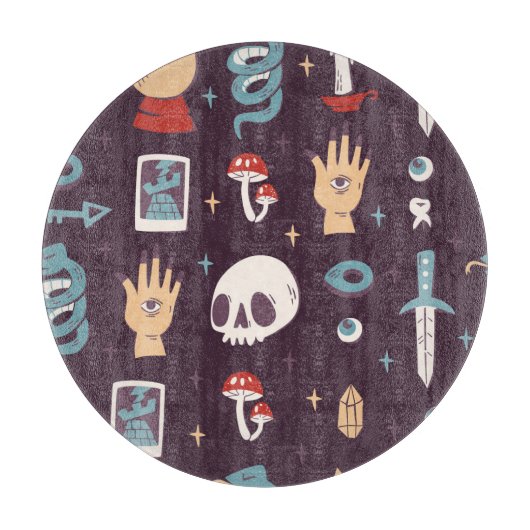 Planche À Découper Éléments magiques : crâne, tarot sans soudure (Devant)