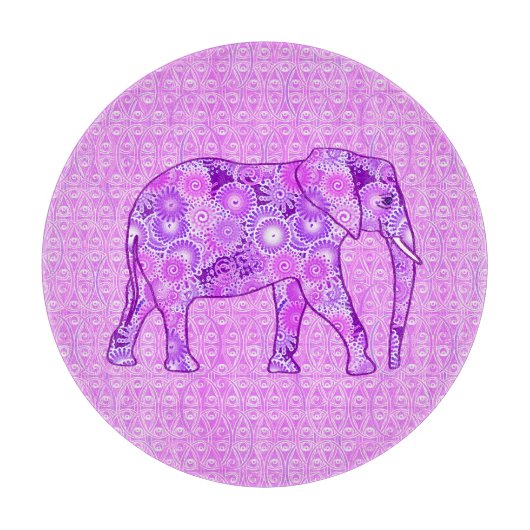 Planche À Découper Éléphale tourbillon fractal - violet et orchidée (Devant)