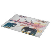 Planche À Découper Éléphant, art de coucher du soleil de safari de (Coin)