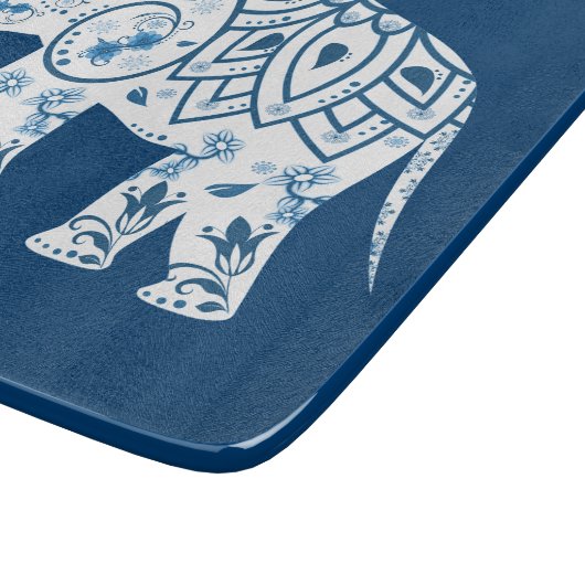 Planche À Découper Eléphant bleu à motif orné (Coin)
