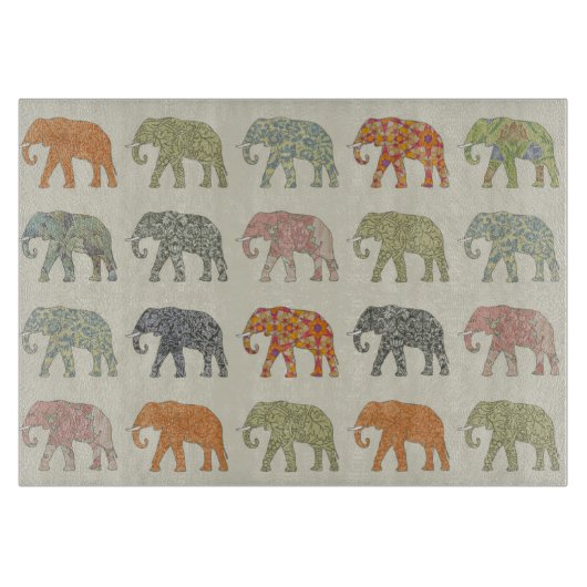 Planche À Découper Eléphant Coloré Animal Motif contemporain (Devant)