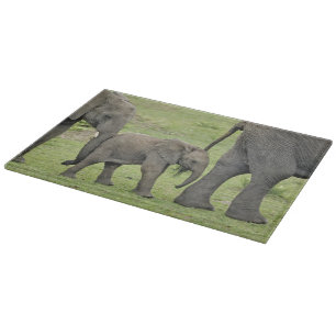 Planche À Découper Éléphant d'Afrique femelle avec bébé