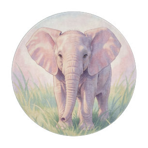 Planche À Découper Éléphant de bébé mignon Prairie pastel