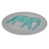Planche À Découper Eléphant fleur Mandala - turquoise, gris & blanc (Coin)