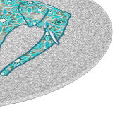 Planche À Découper Eléphant fleur Mandala - turquoise, gris & blanc (Coin)