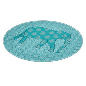 Planche À Découper Éléphant Paisley - turquoise et aqua (Coin)