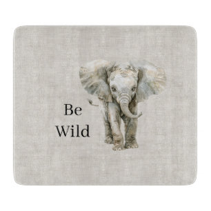 Planche À Découper Éléphant Safari Animal Fausse Linen