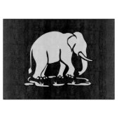 Planche À Découper Éléphants d'Asie devant panneau de randonnée d'élé (Devant)