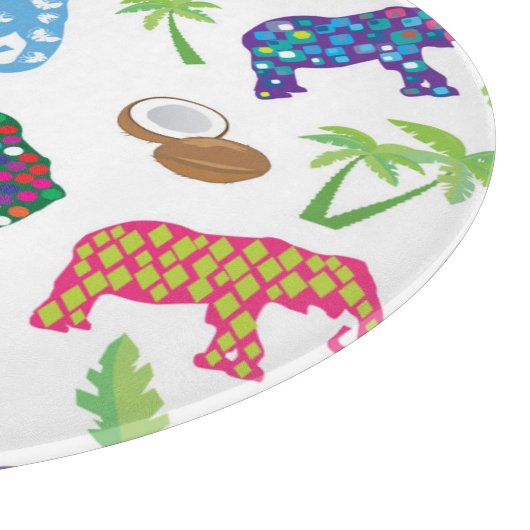 Planche À Découper Éléphants tropicaux (Coin)