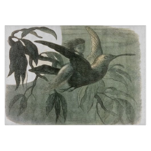 Planche À Découper Elf Fairies Elves Lune Scène nocturne Oiseau Volan (Devant)