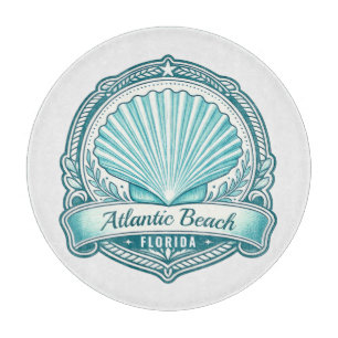 Planche À Découper Emblème côtier de coquillage de Atlantic Beach FL