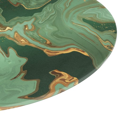 Planche À Découper Emerald Elegance : Gold Marble Luxe (Coin)