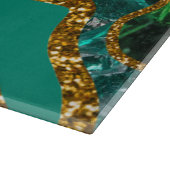 Planche À Découper Emerald Green & Gold Agate Parties scintillant (Coin)