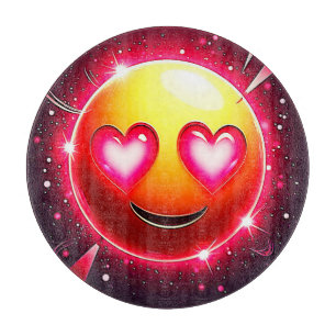 Planche À Découper Emoji Cœurs Brillant d'Amour