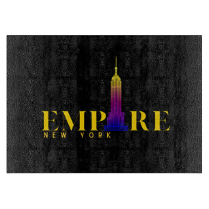 Planche À Découper Empire State Building-New York-Or vibrant