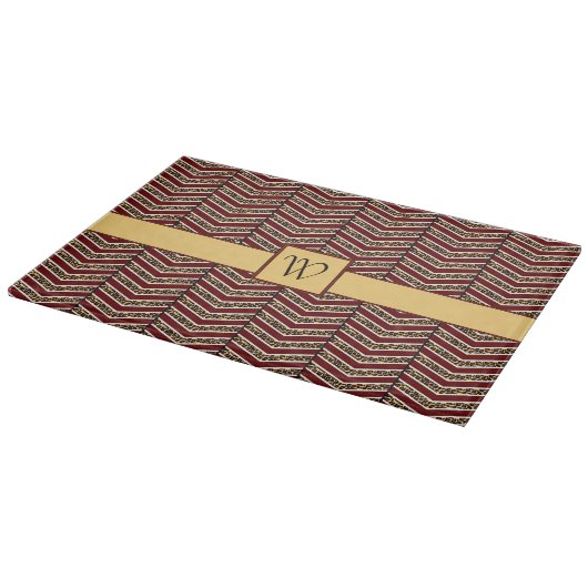 Planche À Découper Empreinte de léopard Chevron Glass Cutting Board (Coin)