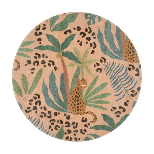 Planche À Découper Empreinte de léopard de la jungle : motif sans cou (Devant)