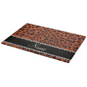 Planche À Découper Empreinte de léopard de parties scintillant orange (Coin)
