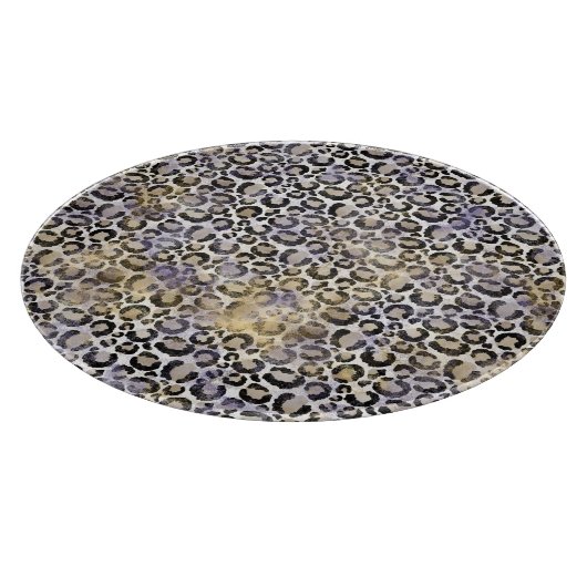 Planche À Découper Empreinte de léopard d'or violet (Coin)