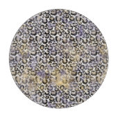 Planche À Découper Empreinte de léopard d'or violet (Devant)