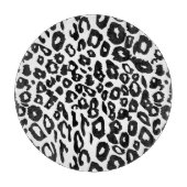 Planche À Découper Empreinte de léopard noir et blanc (Devant)
