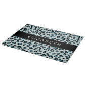 Planche À Découper Empreinte de léopard, Spots, Leopard Bleu, Votre N (Coin)