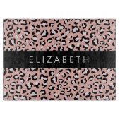 Planche À Découper Empreinte de léopard, Spots, Leopard Rose, Votre N (Devant)
