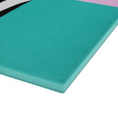 Planche À Découper Empreinte de léopard, Zebra Print, Bleu, Votre nom (Coin)