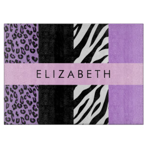 Planche À Découper Empreinte de léopard, Zebra Print, Purple, Votre n