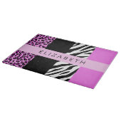Planche À Découper Empreinte de léopard, Zebra Print, Rose, Votre nom (Coin)