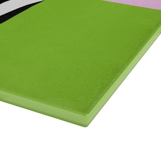 Planche À Découper Empreinte de léopard, Zebra Print, Vert, Votre nom (Coin)