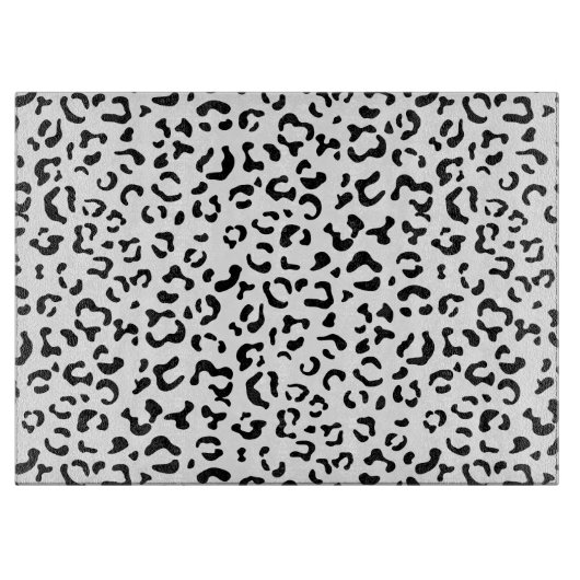 Planche À Découper Empreinte de léopard, Zones Léopard, Noir Et Blanc (Devant)