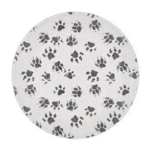 Planche À Découper Empreintes Paw : Chien Monochrome Sans Seamless.