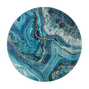Planche à découper en agate sarcelle