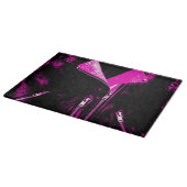 Planche à découper en cuir rose (Coin)