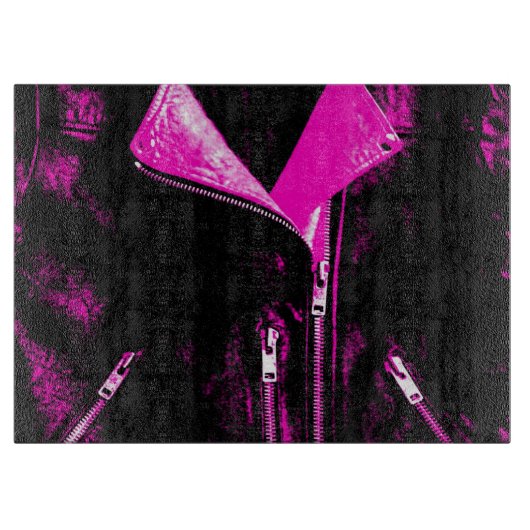 Planche à découper en cuir rose (Devant)