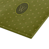 Planche à découper en damier à accent doré olive (Coin)
