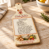 Planche à découper en forme de palette de recette