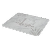 Planche à découper en marbre blanc et gris avec le (Coin)