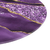 Planche à découper en paillettes dorées violettes (Coin)