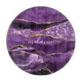 Planche à découper en paillettes dorées violettes (Devant)
