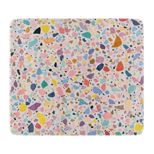 Planche à découper en terrazzo multicolore pastel (Devant)
