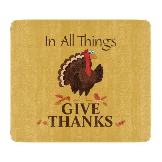 Planche À Découper En Toutes Choses Remercient La Turquie Thanksgivin (Devant)