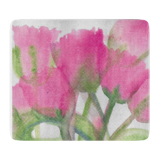 Planche à découper en tulipe rose